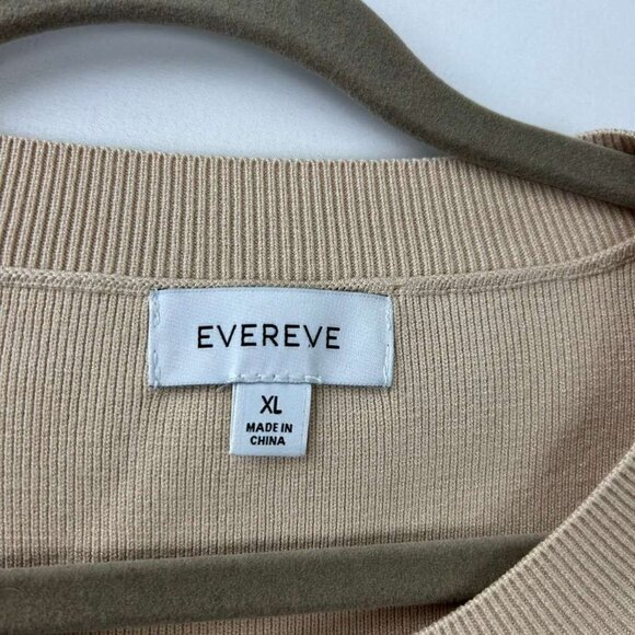 Evereve Korey Women’s XL Rayon Blend Striped Sweater Vest Short Sleeve Tan/Black - Picture 7 of 15